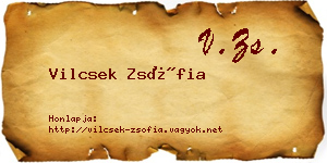 Vilcsek Zsófia névjegykártya